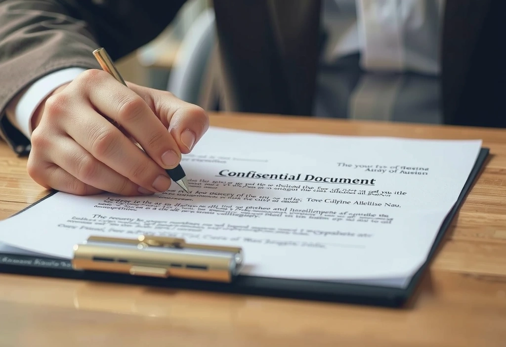 Unterzeichnung eines Vertraulichkeitsdokuments